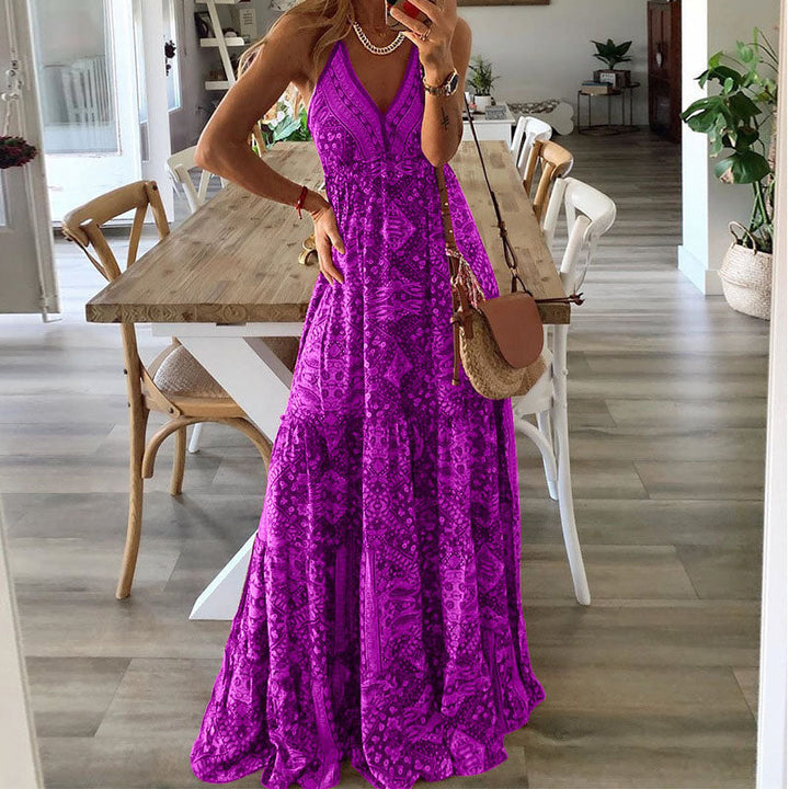 Alice | Women Boho Printed A-line Maxi Dress