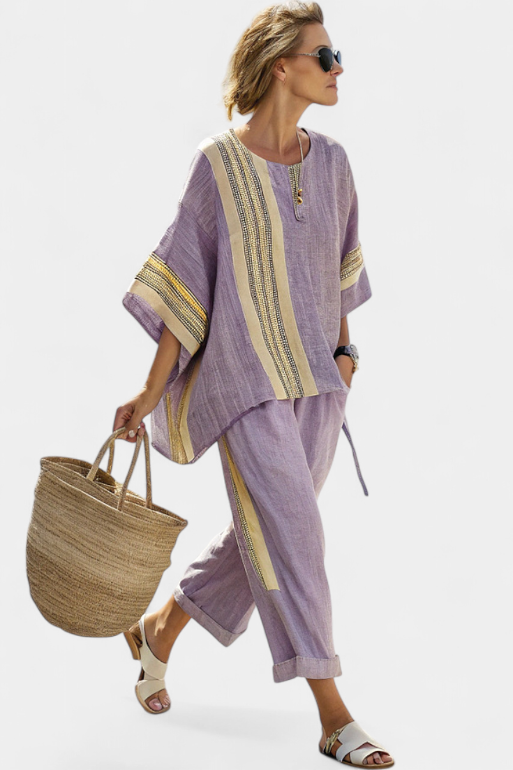 Ana | Women Elegant Striped Summer Set