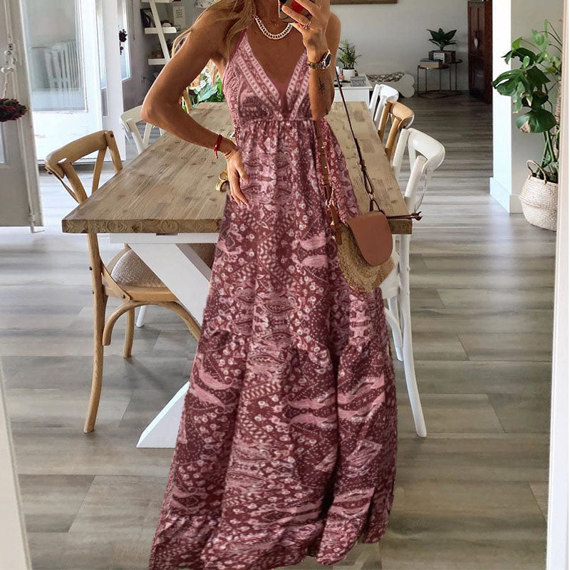 Alice | Women Boho Printed A-line Maxi Dress