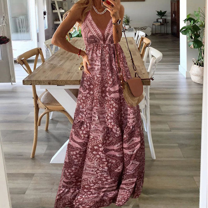 Alice | Women Boho Printed A-line Maxi Dress