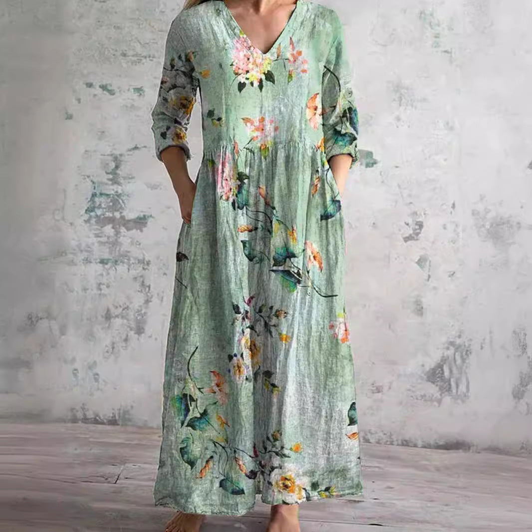 Katriel | Casual Bohemian Floral Print Maxi Dress for Women