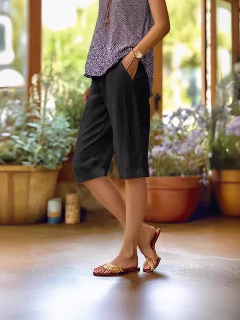 Daily Wear Straight Leg Knee Length Summer Shorts
