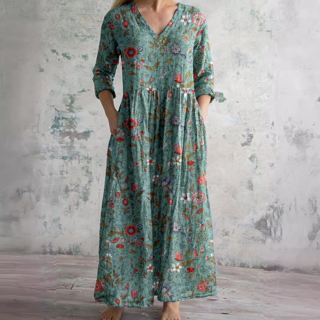 Katriel | Casual Bohemian Floral Print Maxi Dress for Women