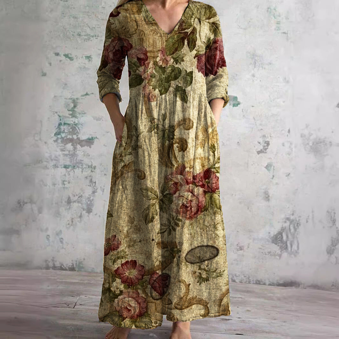 Katriel | Casual Bohemian Floral Print Maxi Dress for Women