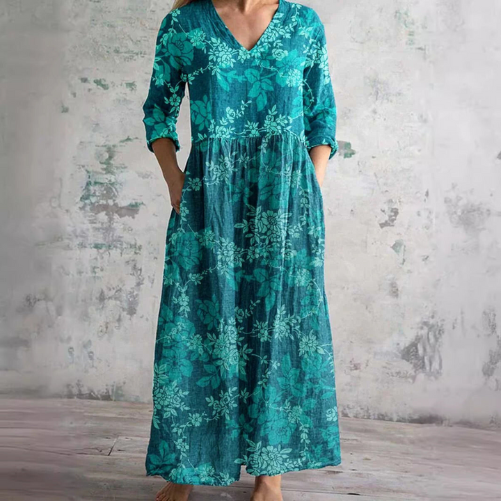 Katriel | Casual Bohemian Floral Print Maxi Dress for Women