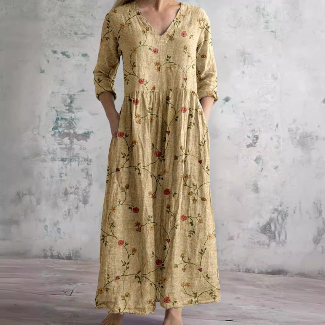 Katriel | Casual Bohemian Floral Print Maxi Dress for Women