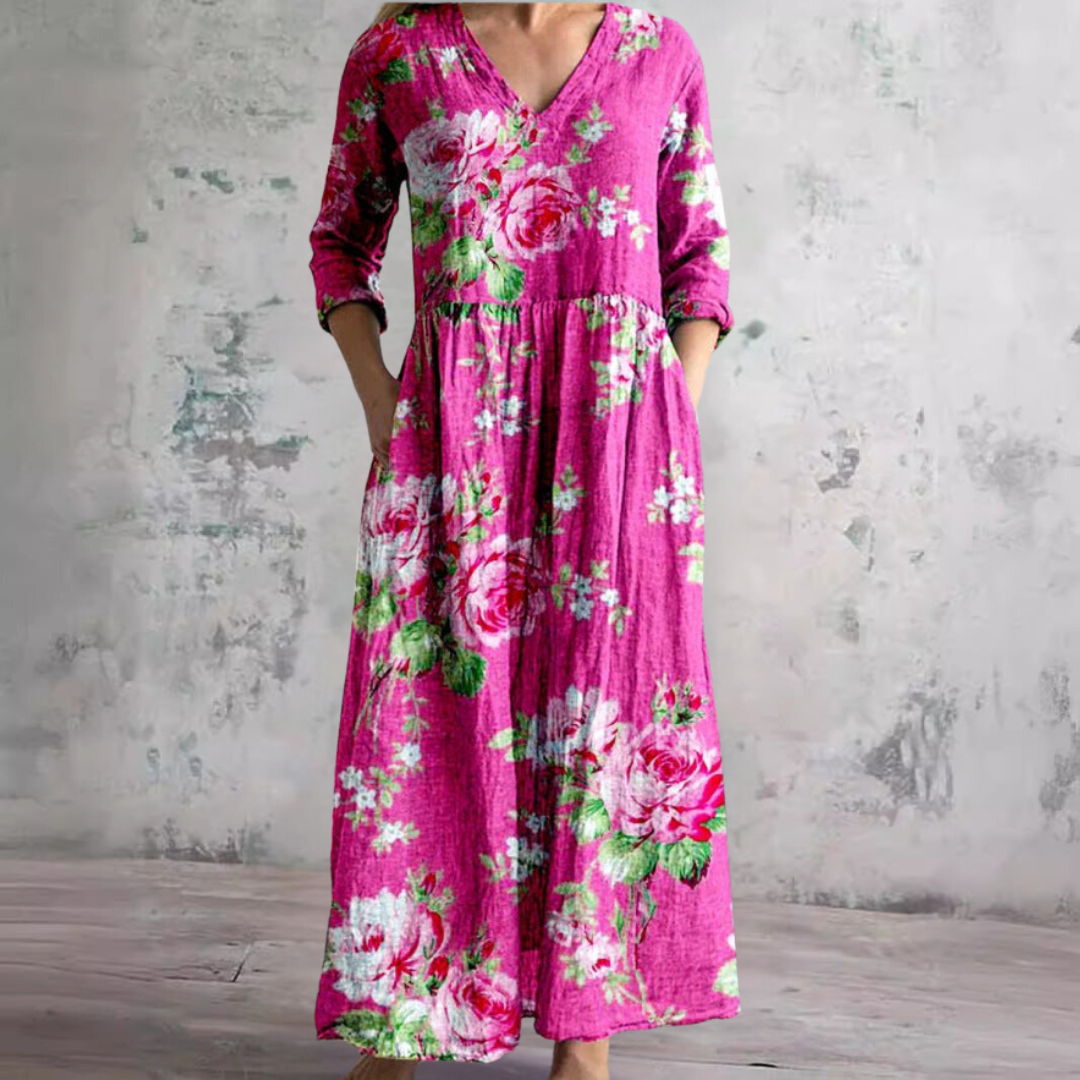 Katriel | Casual Bohemian Floral Print Maxi Dress for Women