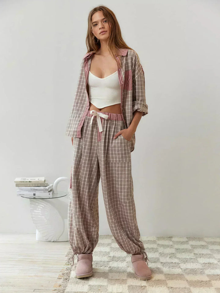 Grace | Women Spring Plaid Two Piece Set
