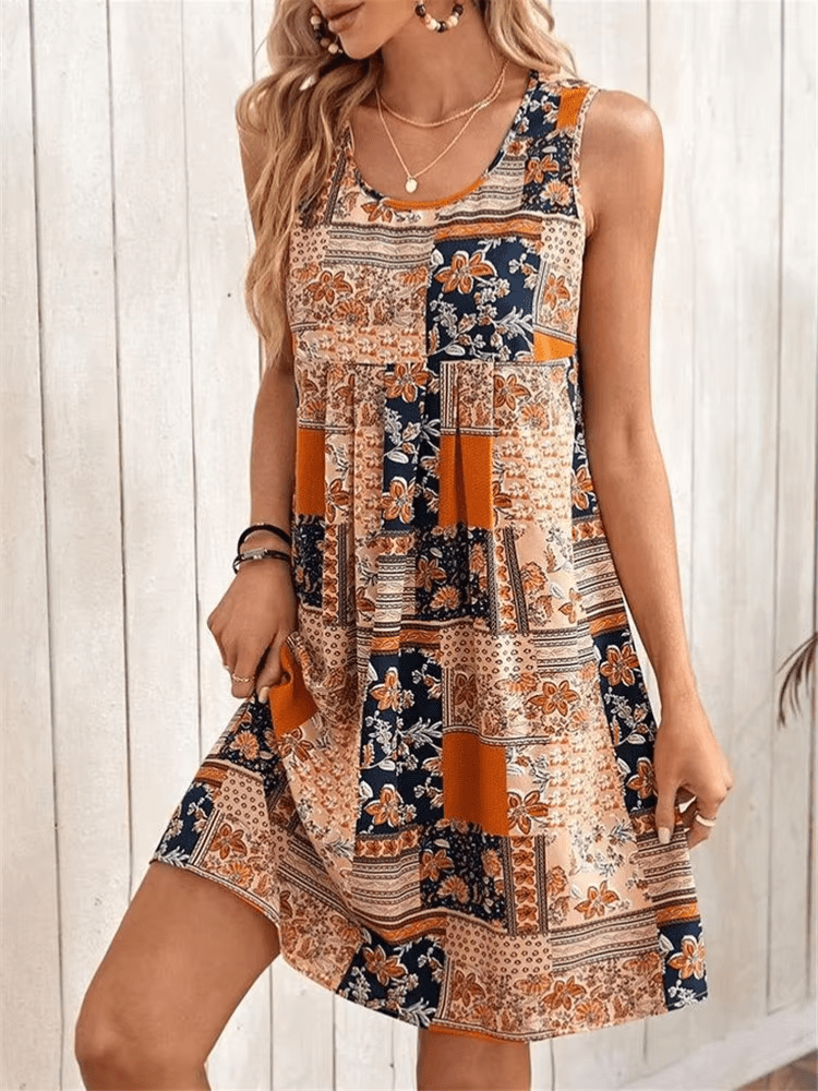 Abigail | Women Boho Printed Sleeveless Mini Dress