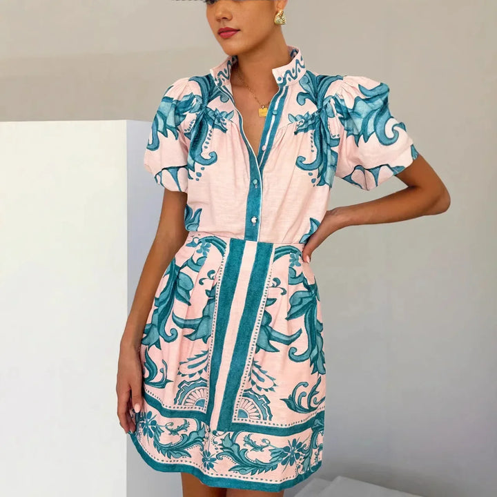Kelsey Linen Floral Cocktail Dress