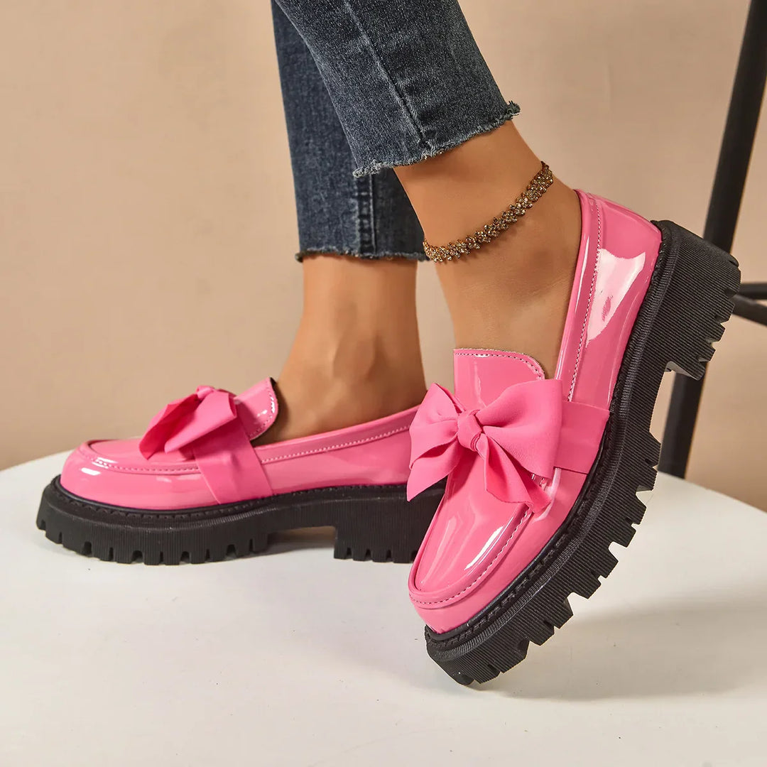 Selah - Chic Bow Rise Orthopedic Platform Loafers