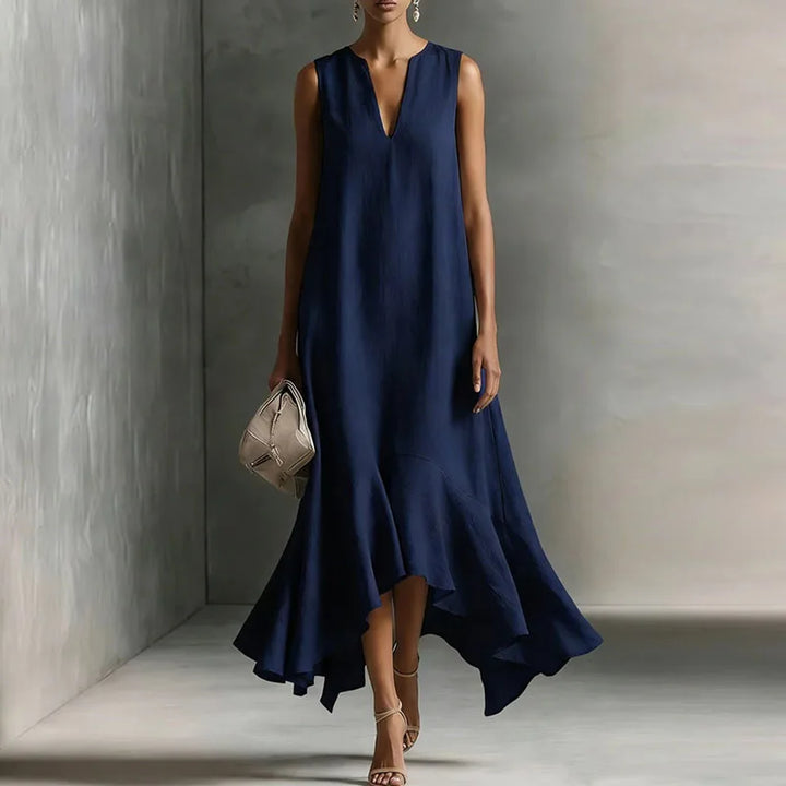 Andrea - Women's Elegant V Neck Flowy Sundress