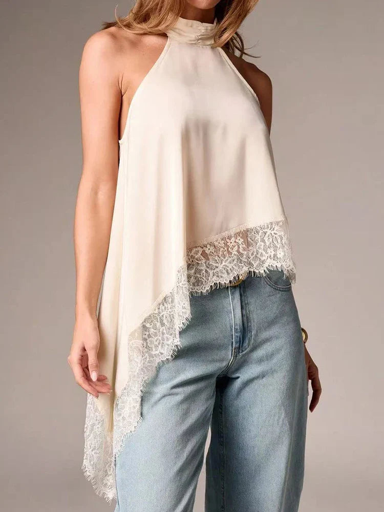 Sky - Casual Summer Top Halter Neck Blouse