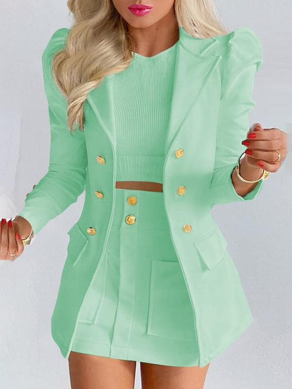 Sarah - Women’s Fitted Blazer and Skirt Suit Set