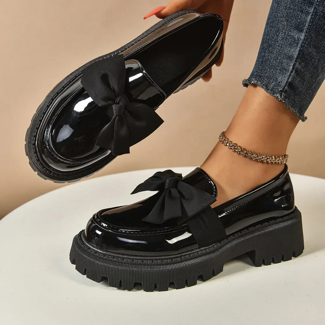 Selah - Chic Bow Rise Orthopedic Platform Loafers