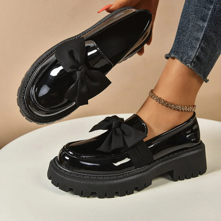 Selah - Chic Bow Rise Orthopedic Platform Loafers