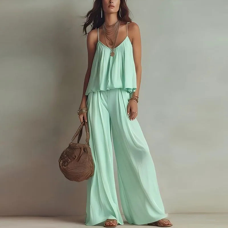 Paula - Boho Chic Linen Matching Summer Set
