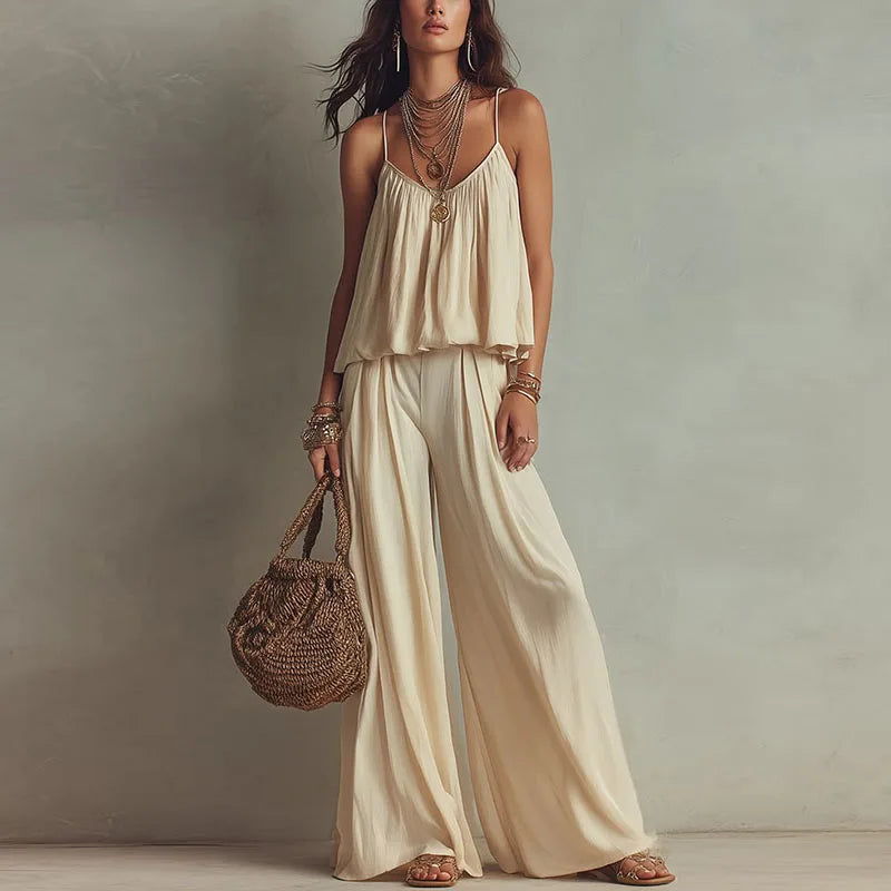 Paula - Boho Chic Linen Matching Summer Set