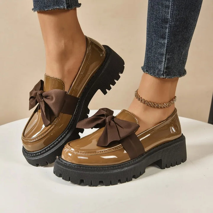 Selah - Chic Bow Rise Orthopedic Platform Loafers