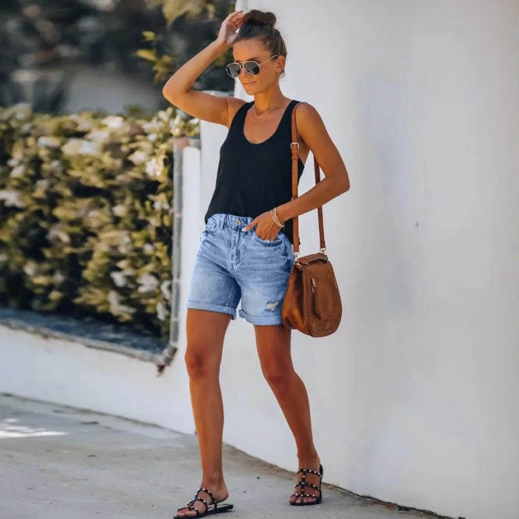 Scarlet | Women High Waist Denim Shorts