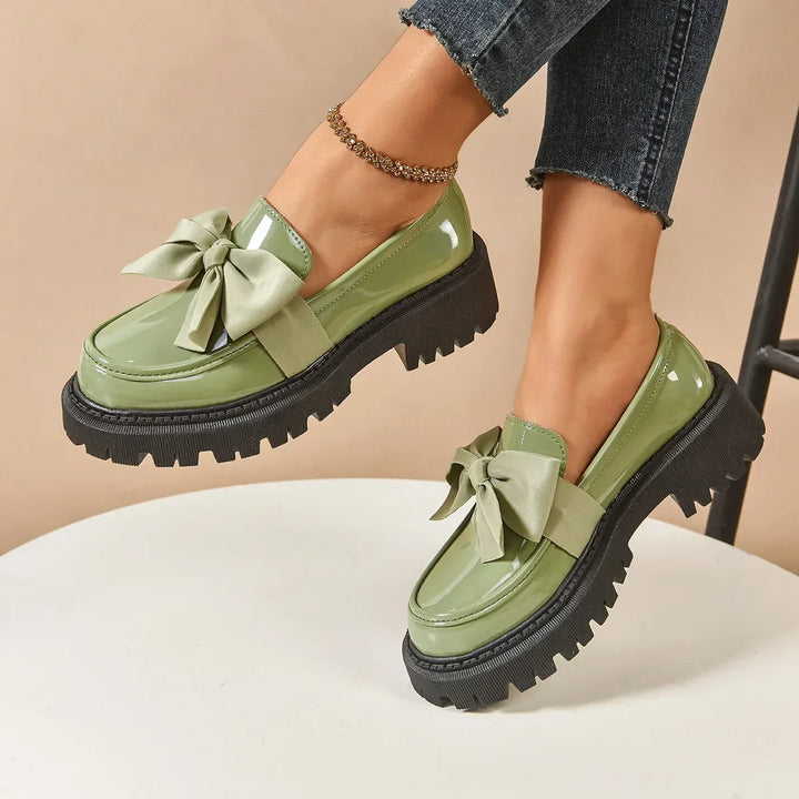 Selah - Chic Bow Rise Orthopedic Platform Loafers