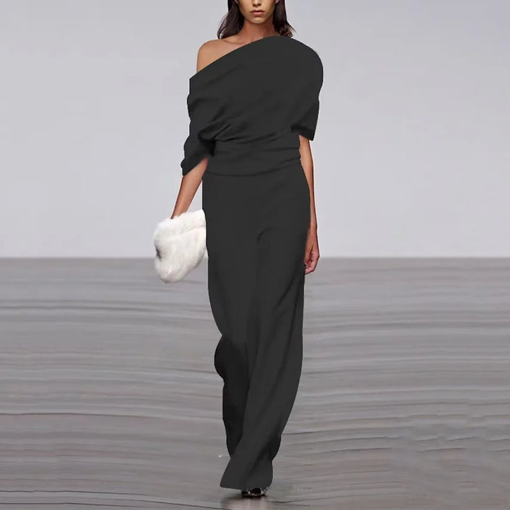 Aiza | Elegant Jumpsuit for Women with One-Shoulder Asymmetrical Neckline