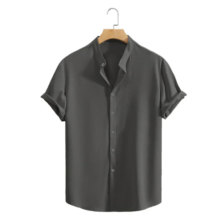 Max - Men's Henley Oxford Linen Shirt
