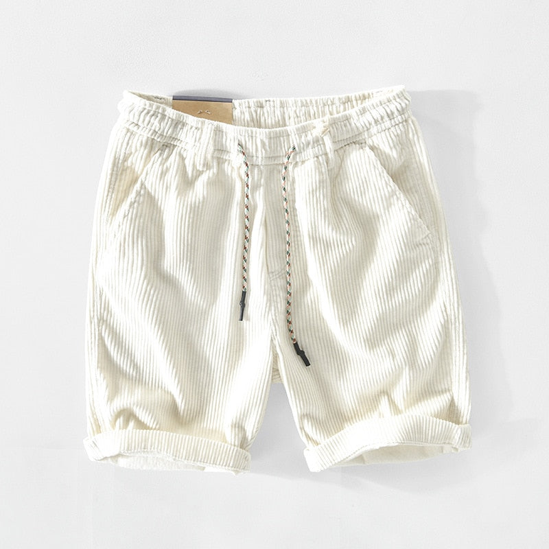 Roland | Men’s Casual Corduroy Shorts with Elastic Drawstring Waist
