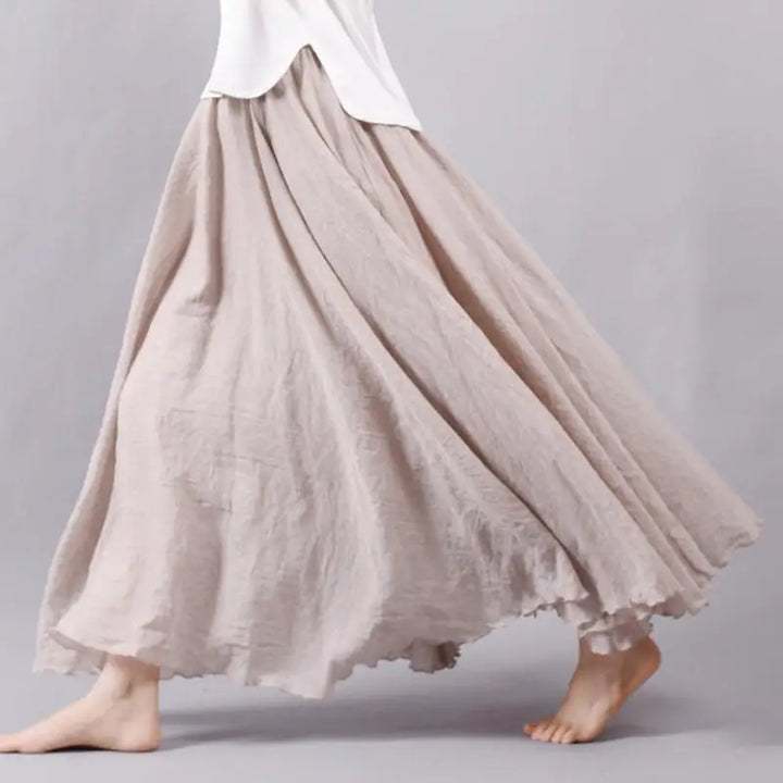 Lunara - Women A-Line Flowy Linen Skirt