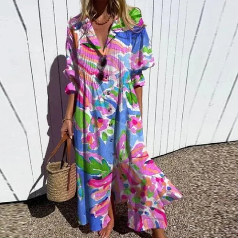 Margaret | Women’s Boho Floral Summer Maxi Dress
