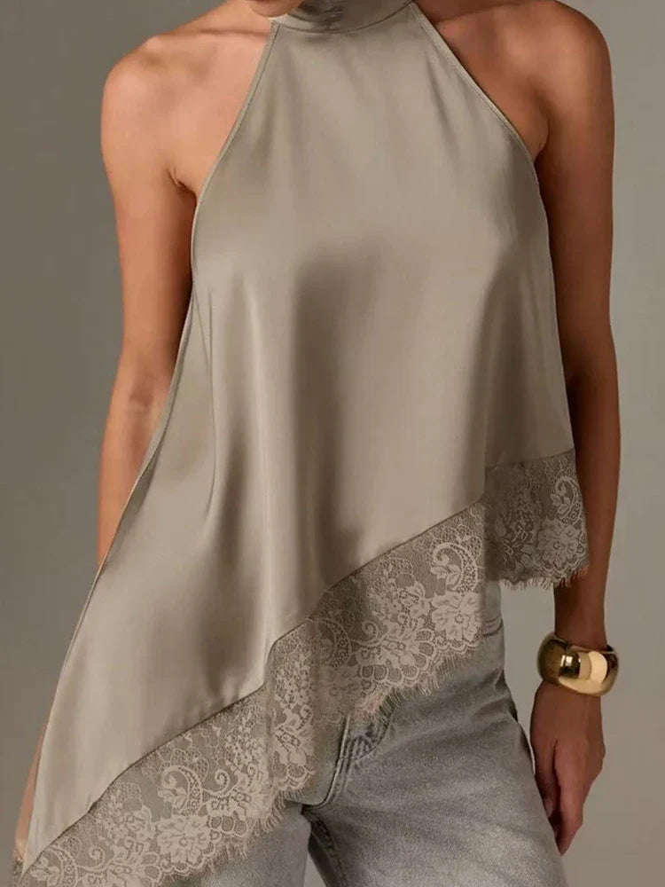 Sky - Casual Summer Top Halter Neck Blouse