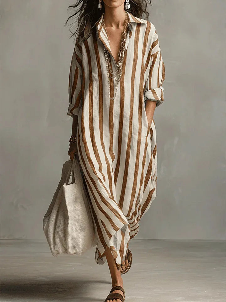 Amaris - Chic Linen Long Shirt Dress Women