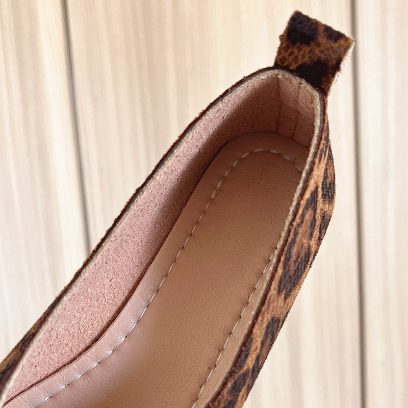 Leopard Vale Leather Flats