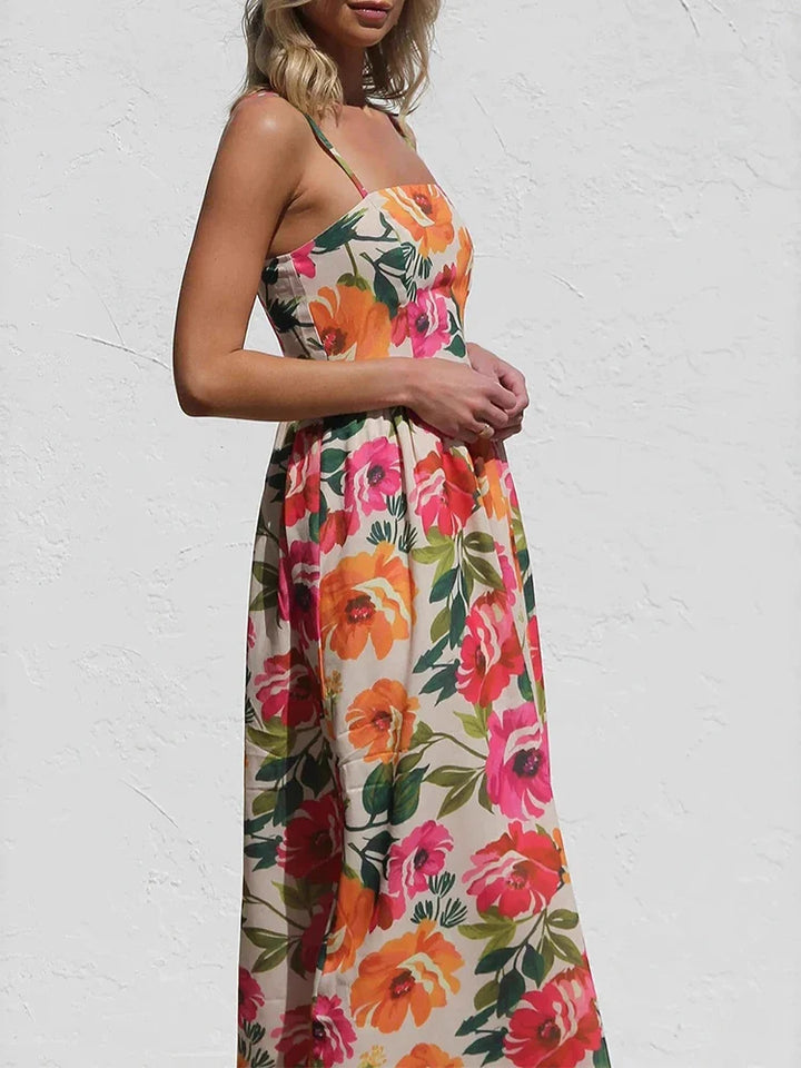 Isadora Women’s Floral Backless Slip Maxi Dress