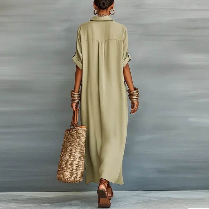 Gemma Elegant Linen Long Shirt Sundress