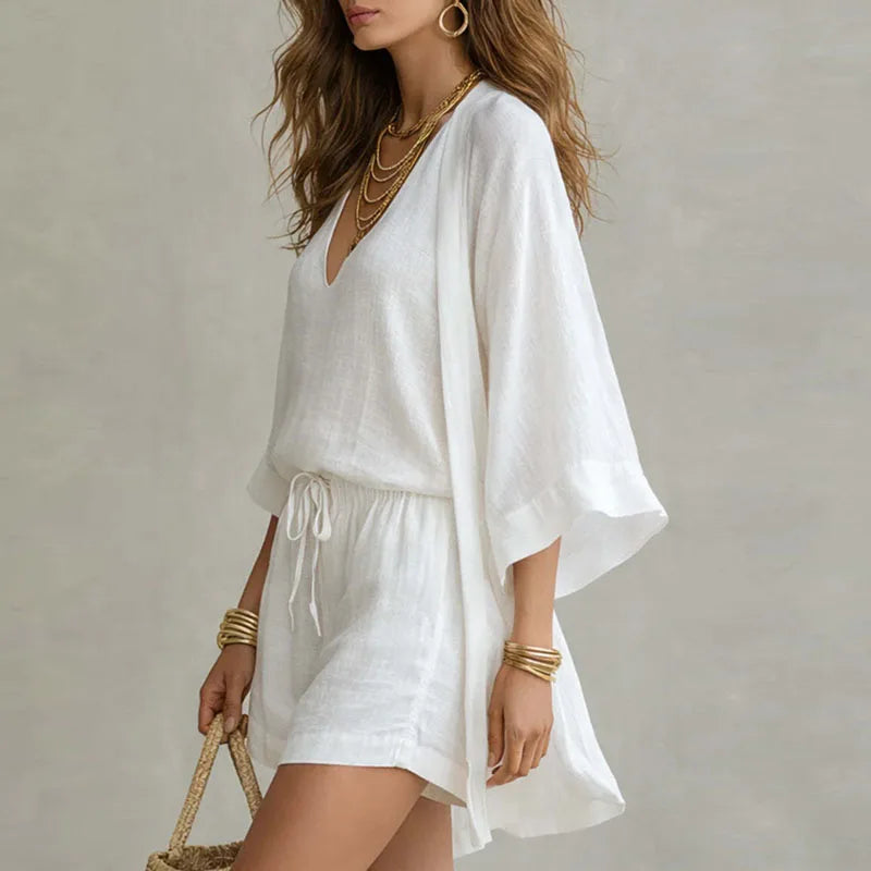 Claudia - Women Casual Linen 3 Piece Co-ord Set