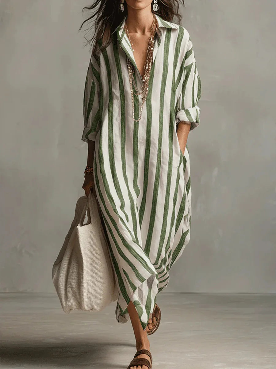 Amaris - Chic Linen Long Shirt Dress Women
