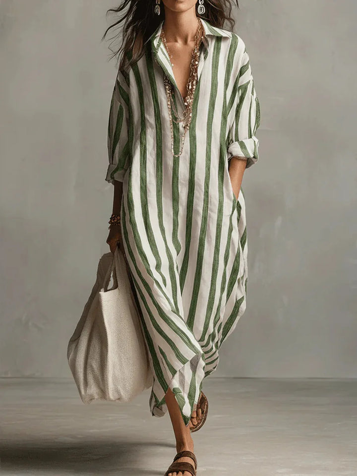 Amaris - Chic Linen Long Shirt Dress Women