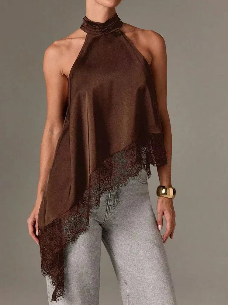 Sky - Casual Summer Top Halter Neck Blouse