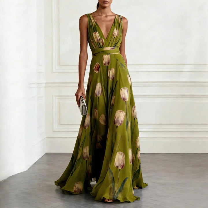 Victoria Tulip Chic Wedding Guest Maxi Dress
