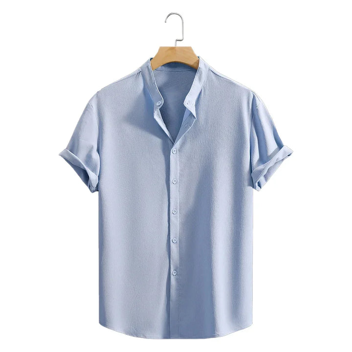 Max - Men's Henley Oxford Linen Shirt