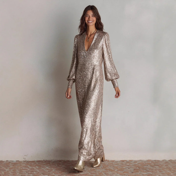 Beverly - Sparkly Halter-Neck Sequin Cocktail Dress