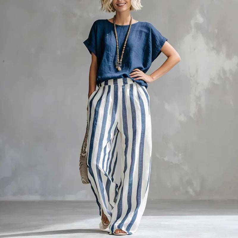 Vanessa - Elegant Linen Summer Set Women