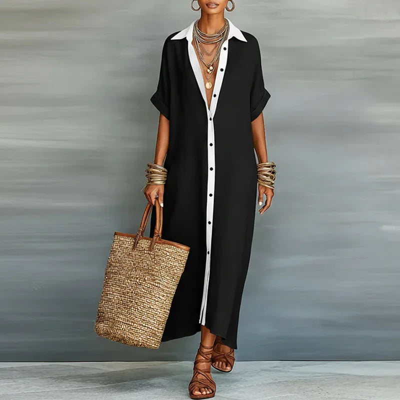 Gemma Elegant Linen Long Shirt Sundress