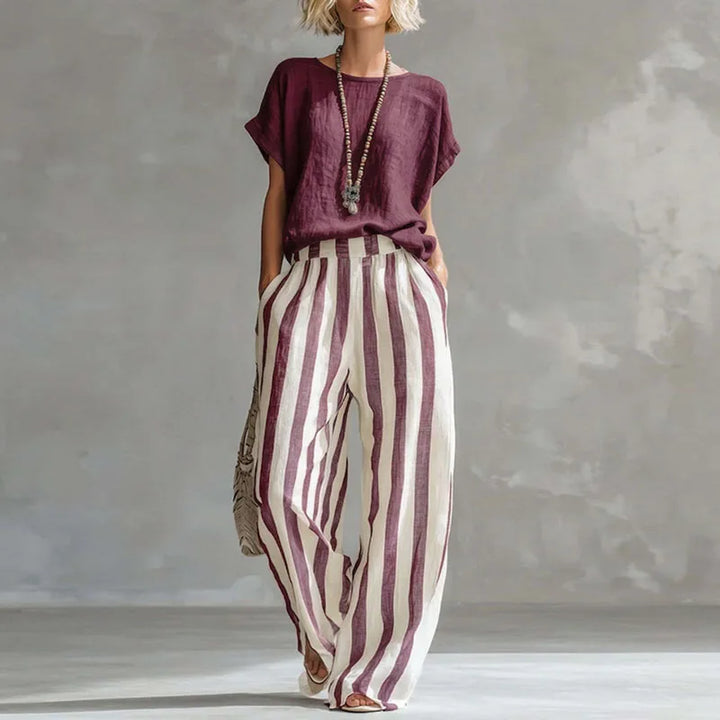 Vanessa - Elegant Linen Summer Set Women