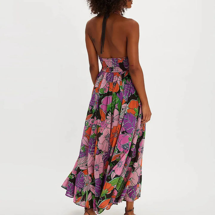 Women’s Floral Halter Maxi Beach Dress