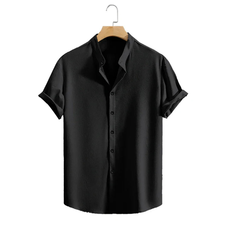 Max - Men's Henley Oxford Linen Shirt