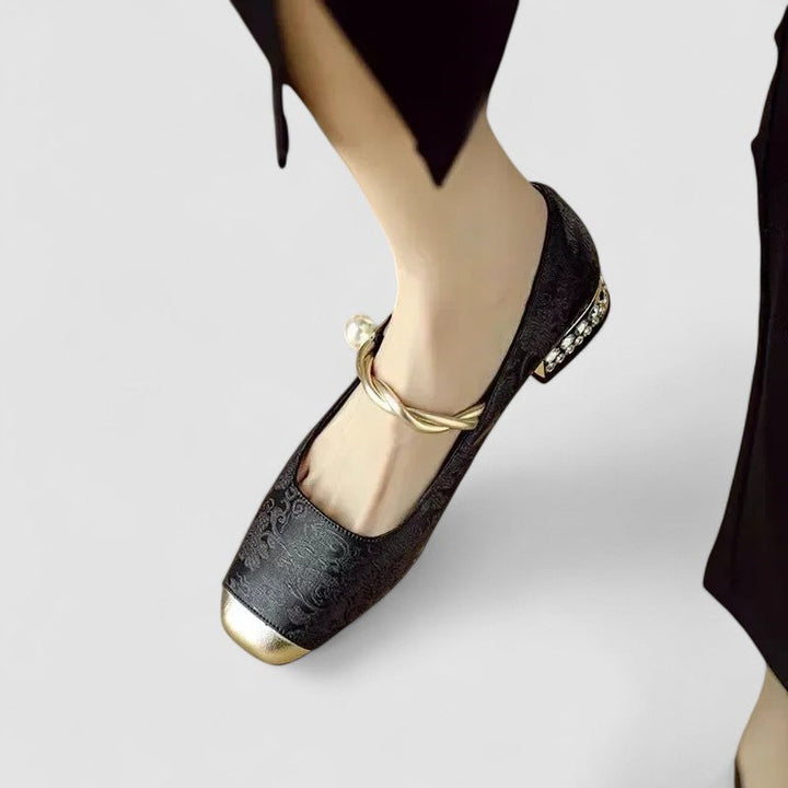 Ivy | Women Spring Pearl Strap Block Heels