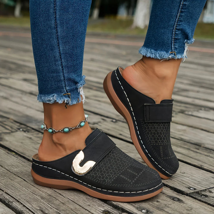 Stella - Chic Wedge Perforated Slip-On Sandals