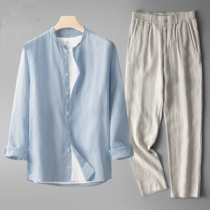 Lucas - Elegant Linen Two-Piece Summer Set